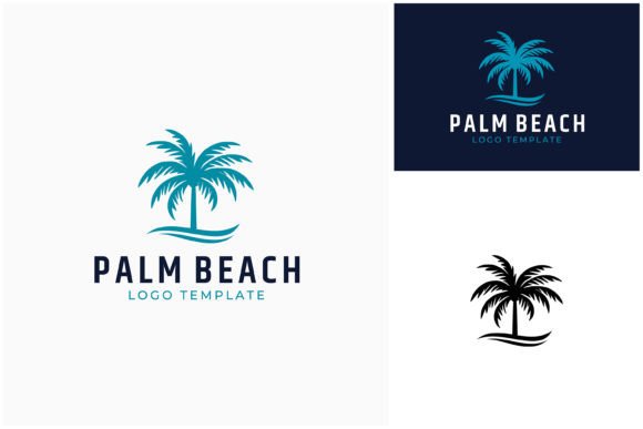 Download Palm Coconut Tree Sea Waves Beach Logo - Sea Collection