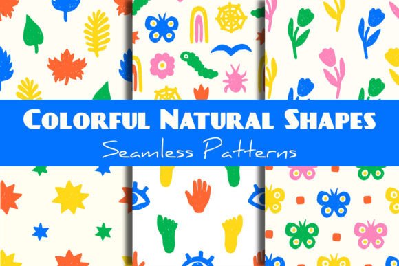 Download Colorful Natural Shapes Seamless Pattern - Sea Collection