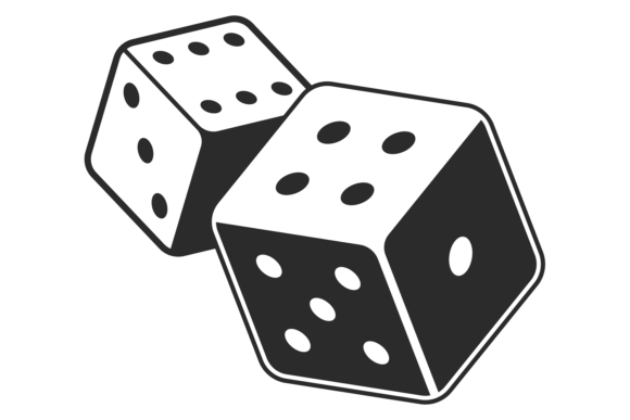 Download Gambling Dice Cubes Black Icon. Random L - Black Collection