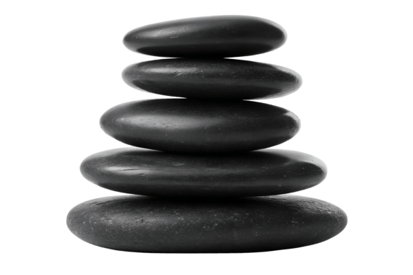 Download Stack of Smooth Black Stones Isolated - Black Collection