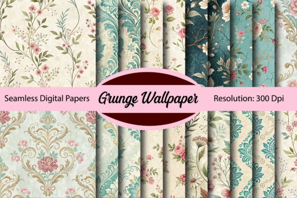 Download Grunge Wallpaper Seamless Digital Paper - Sea Collection
