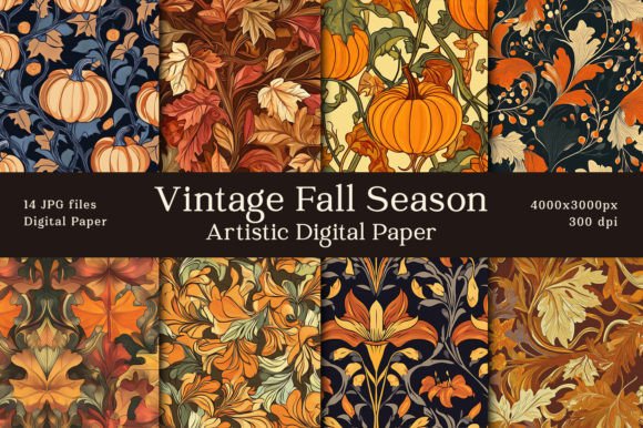 Download Vintage Fall Season Artistic Backgrounds - Sea Collection