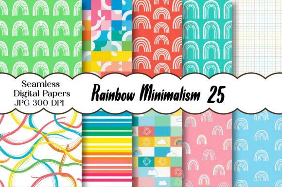 Download Rainbow Minimalism - Seamless Patterns - Sea Collection