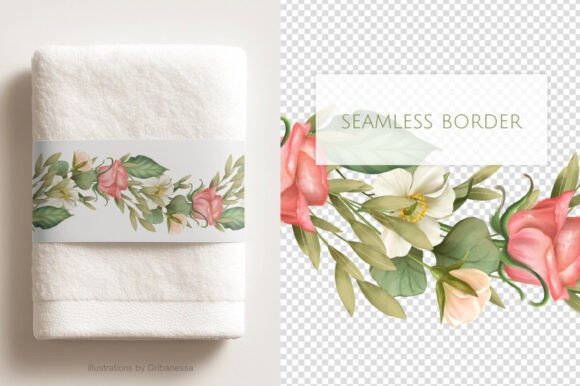 Download Rose Floral Seamless Border PNG Ribbon - Sea Collection