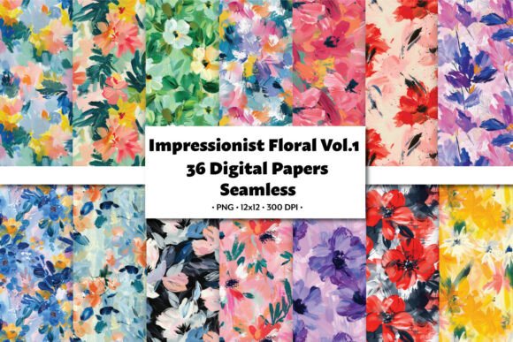 Download Impressionist Floral Vol.1 Seamless - Sea Collection