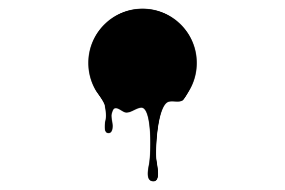 Download Melted Black Sticker. Paint Blob Fluid S - Black Collection