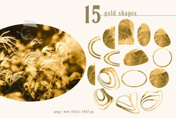 Download Gold Foil Abstract Shapes Clipart - Abstract shapes Collection