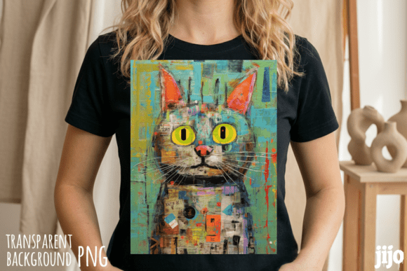 Download Cat Abstract Colorful Art PNG - Premium Resources