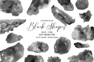 Download Black Watercolor Shapes - Premium Bundle