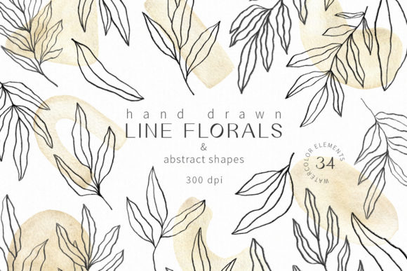 Download Line Florals and Abstract Shapes Clipart - Abstract shapes Collection