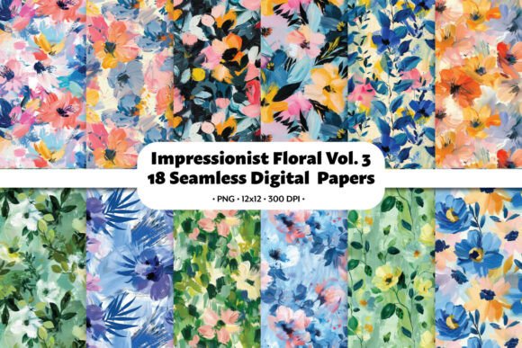 Download Impressionist Floral Vol.3 Seamless - Sea Collection