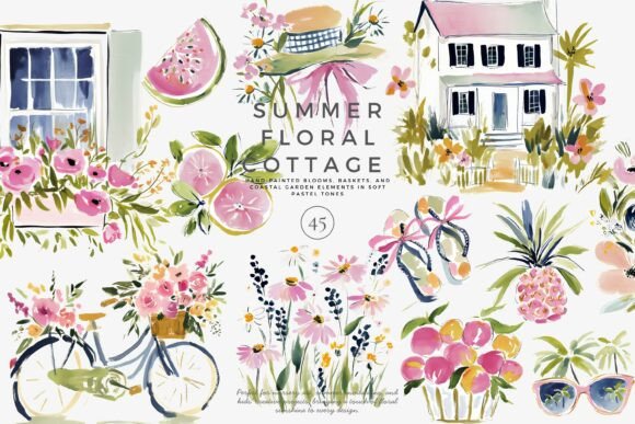 Download Summer Watercolor Clipart Set - Watercolor clipart set Collection